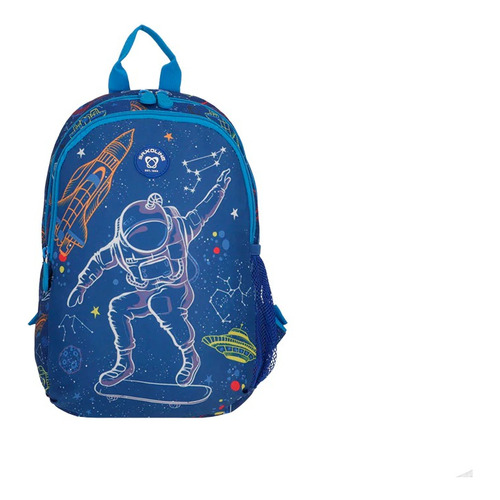 Mochila De Niños Playground Saxoline Color Azul Astronauta