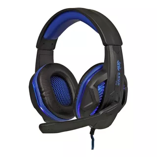 Fone De Ouvido Over-ear Gamer Knup Kp-396 Preto E Azul