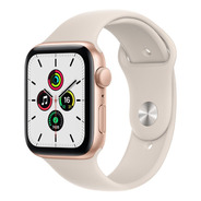 Apple Watch Se (gps, 44mm) - Caja De Aluminio Color Oro - Correa Deportiva Blanco Estelar