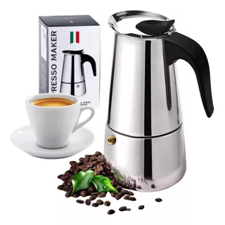 Cafetera 6 Tazas Tipo Italiana Espresso Acero Apto Fuego