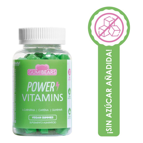 Power Vitamins - Energía Para Quema De Grasa - Gumi Bears Sabor Manzana