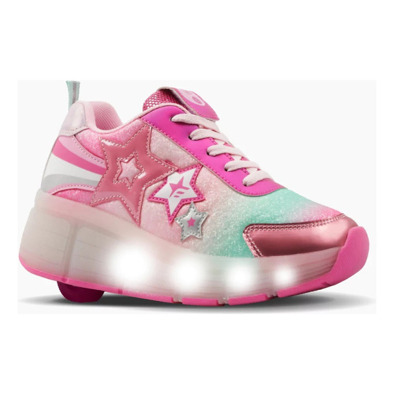 Zapatillas Footy Rueda Y Luces Led Rosa Fty Calzados