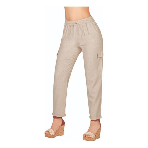 Pantalón Casual Mujer Beige 903-18