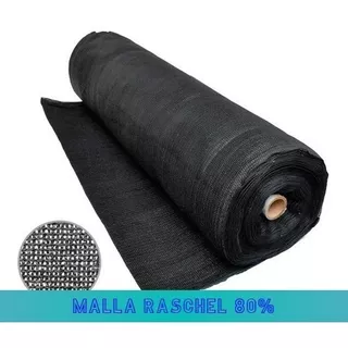 Rollo Malla Raschel 80%  4.2m Rollo Negro Trical 