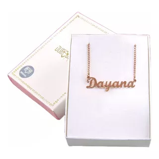 Collar Con Nombre De Plata Baño De Oro Rosa Duodeluxejoyas®