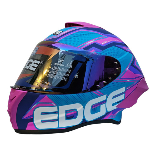 Casco para moto integral Edge Shangai  rosa chicle mate talla S (55 - 56 cm)