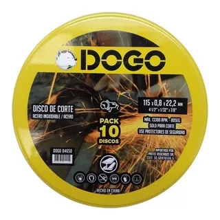 Disco De Corte Dogo Dog04650 115x0.8x22.2 X10 Unidades Acero Color Naranja