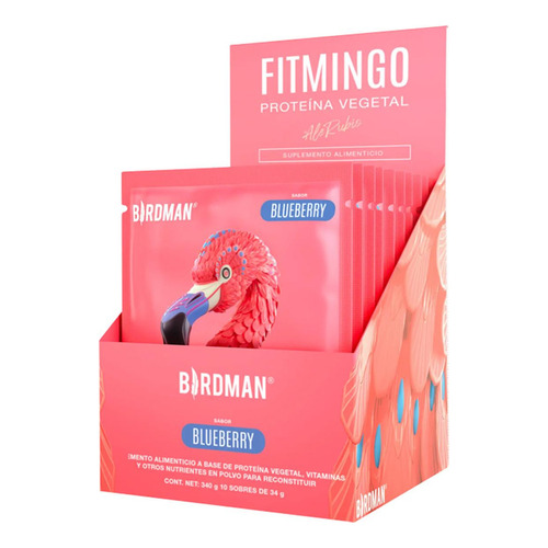 Proteina Fitness Birdman Fitmingo Bluberry Caja 10 Pz Fibb