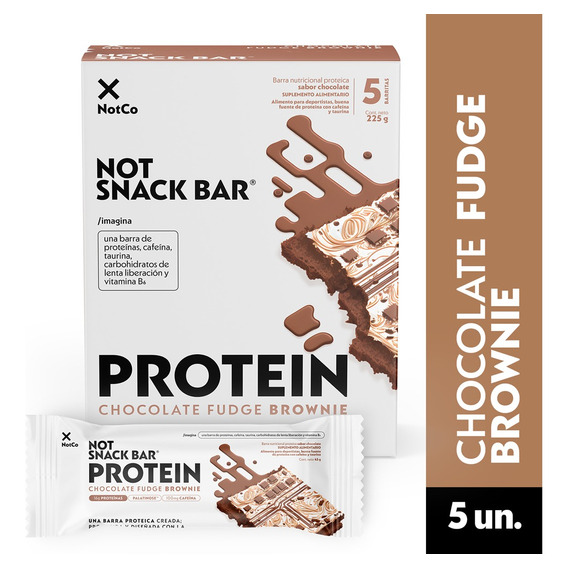 Barra De Proteína Notsnack Bar Choco Fudge Brownie 5x45g