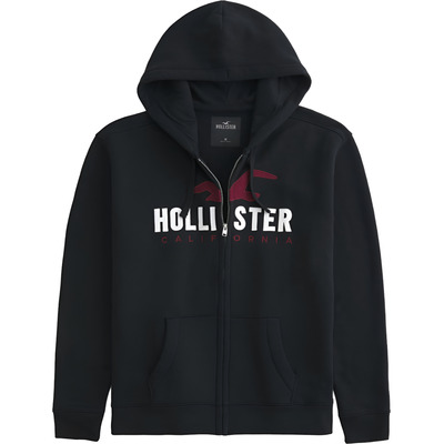 Sudadera Hollister Original Con Capucha, Cierre Y Logo