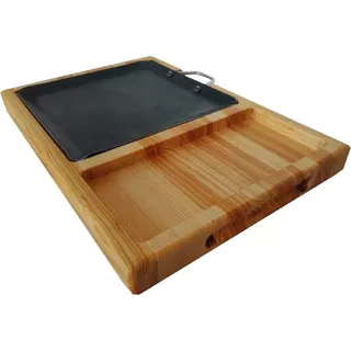 Juego 10 Parriila Tabla Madera Carnes 25 X 37cm Vajilla