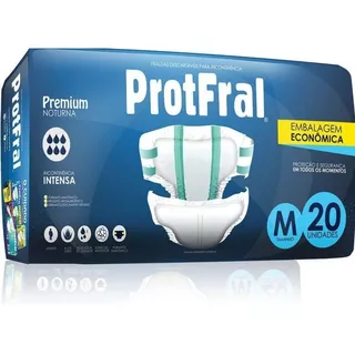 Fralda Geriatrica Protfral Premium M Pacote C/20 Protdesc Tamanho Médio