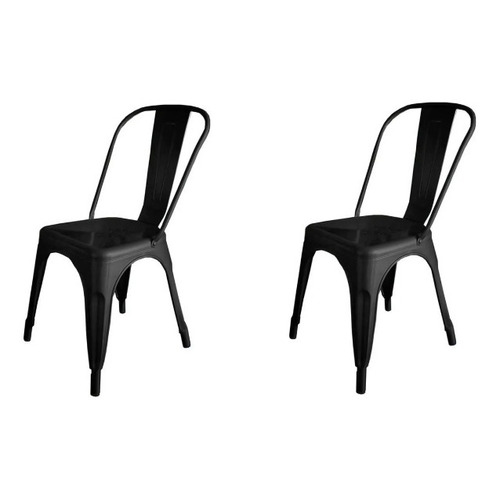 Silla de comedor E-Chairs By Masliah Tolix, estructura color negro, 2 unidades