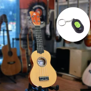 Ukelele Soprano Con Funda Y Afinador Llavero!! Color Natural