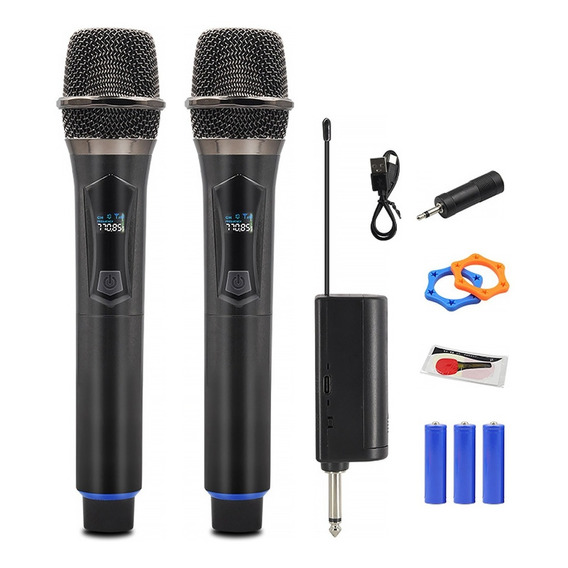 Kit 2 Micrófonos Inalámbricos Profesionales Karaoke