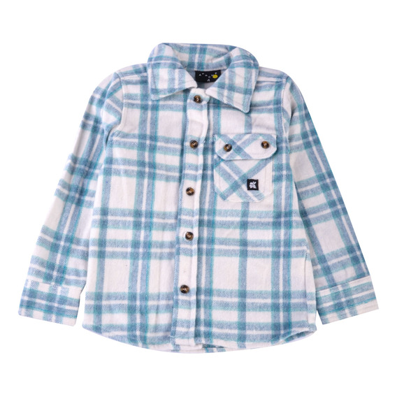 Camisa Moletón Escocesa  Niño Azul