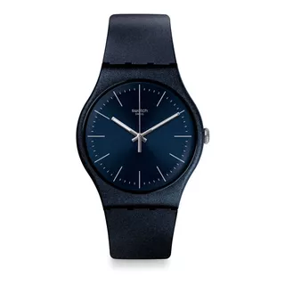 Reloj Swatch Naitbayang Suon136 Age Of Local Barrio Belgrano Color De La Malla Azul Color Del Bisel Azul Color Del Fondo Azul