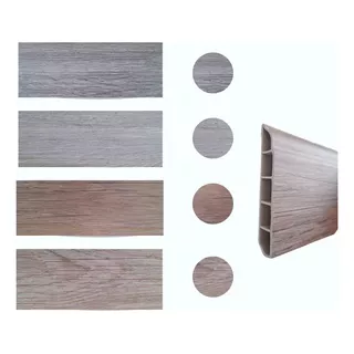 Vinilo Pvc Rodapie 2,40 Mts - Royal, Madera, Gris Marron