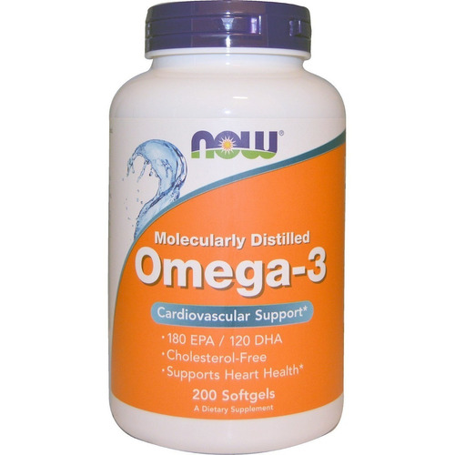 Suplemento en cápsulas blandas NOW  Omega-3 omega 3 en pote 200 un