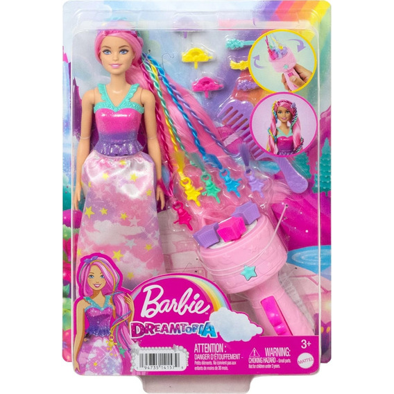 Barbie Dreamtopia Muñeca Trenzas Magica + Accesorios Peinado