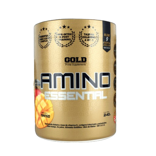 Amino Essential 240 Gr Gold Nutrition Aminoácidos Esenciales Sabor Mango