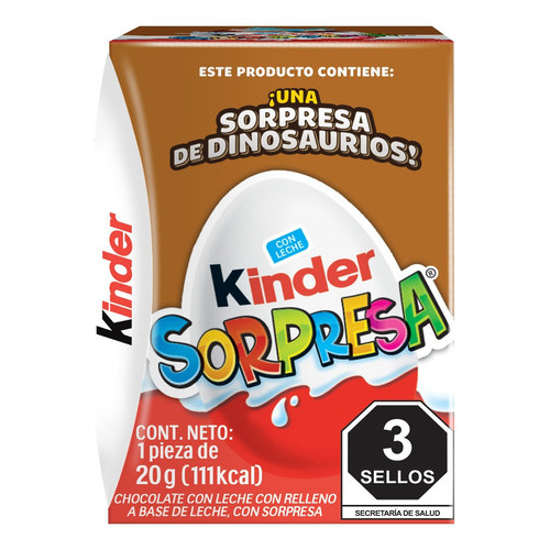 7 Pack Chocolate Con Leche Sorpresa Kinder Dinos 20