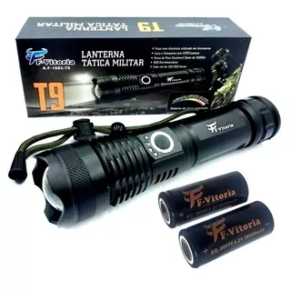 Lanterna Led Xml T9 Tatica Militar Original + Bateria Extra