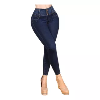 Jeans Mujer Pantalón Colombiano Mezclilla Strech Push Up 097