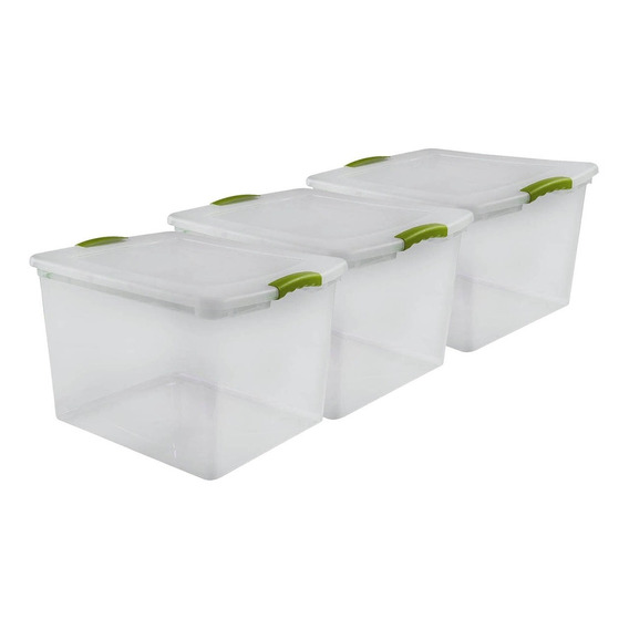 Set 3 Cajas Organizadoras Pack Organizador Plástico 45 Lts