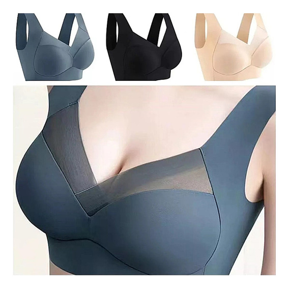 Brasier Push-up Deportivo Lencería Cómoda Sin Varillas 3pcs