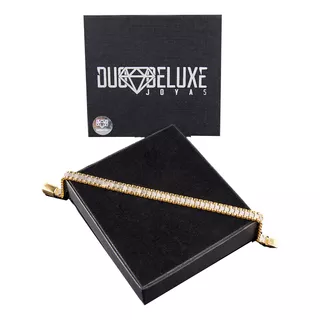 Pulsera Elegante Ror1 6mm Plata Baño Oro 24k Duodeluxejoyas®