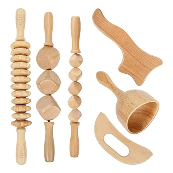 Kit Masajeador De Madera For Anticelulíticos Y Esculpir El