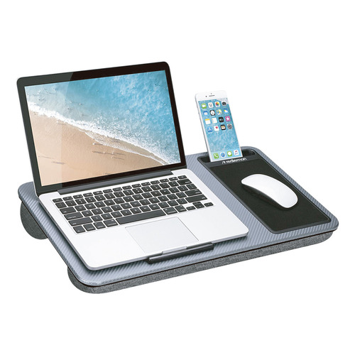 Redlemon Mesa para Laptop Ergonómica con Soporte para Celular y Mouse Pad, Base con Doble Almohadilla Acojinada y Asa Portátil, para Laptops de Hasta 17 Pulgadas, Ideal para Home Office 57 x 30 x 8 cm