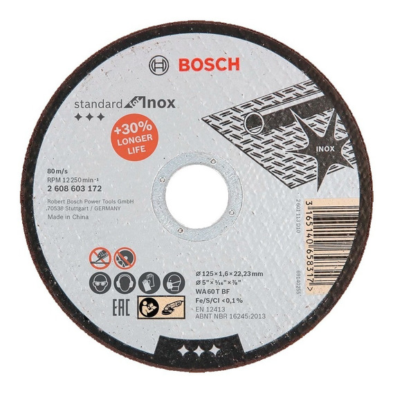 Disco De Corte Amoladora Para Acero Inoxidable 115mm Bosch