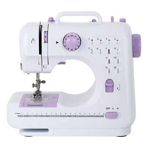 Mini máquina de coser  portátil Genérica 505 portable blanca y violeta 110V/220V
