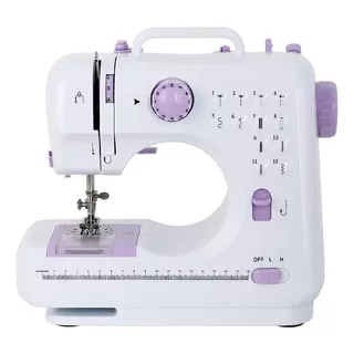 Mini Máquina De Coser  Portátil Genérica 505 Portable Blanca Y Violeta 110v/220v