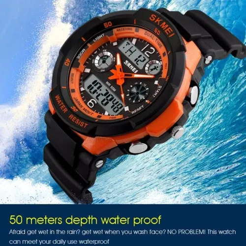 Jam skmei dual time hot sale