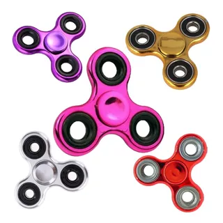 Hand Spinner Anti Stress Metalizado Fidget - Kit 55 Unidades