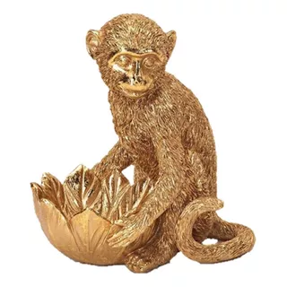 Decoração Escultura Em Poliresina Dourado Objetos Luxo