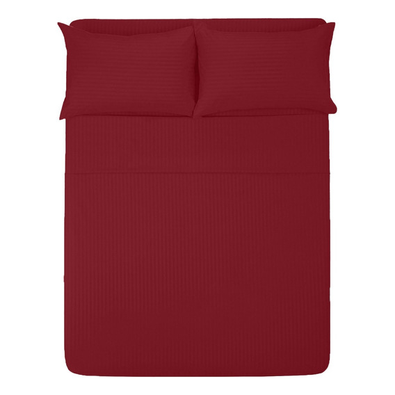 Sábana Queen Size 1800 Hilos, Microfibra Grabada Ultra Suave Color Rojo Diseño de la tela Color
