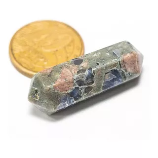 Mini Bi Terminado Riolita Rosa 25mm Pedra Natural Sextavado