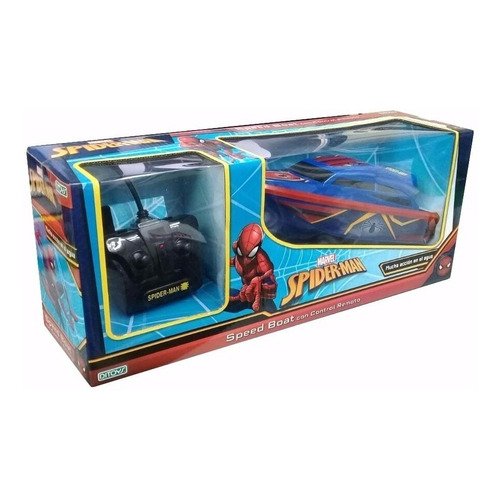 Lancha Spiderman Speed Boat Juguete A Radio Control Ditoys Color Azul Personaje Hombre Araña