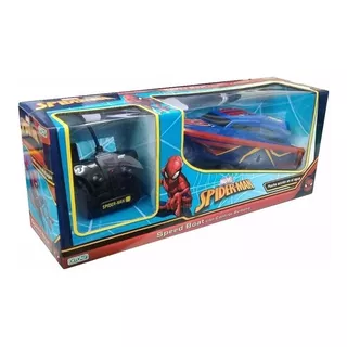 Lancha Spiderman Speed Boat Juguete A Radio Control Ditoys Color Azul Personaje Hombre Araña