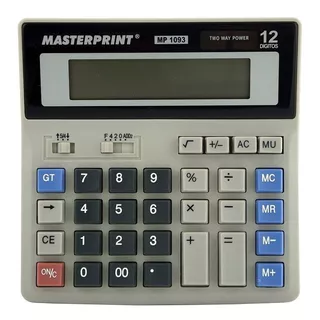 Calculadora Masterprint Mp1093 12 Dígitos Cor Cinza