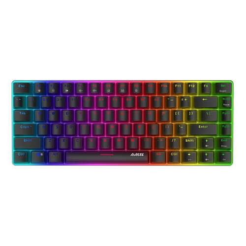 Teclado gamer Ajazz AK33 QWERTY Black inglés US color negro con luz RGB