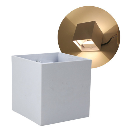 Lampara Led Arbotante Cubo Vintage Blanco Exterior 3000k