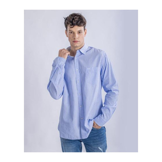 Camisa Manga Larga Hombre Ufo Boggs Azul Oferta