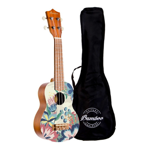 Bamboo U-21-caramelle Ukulele Soprano Linden Con Funda Color Marrón