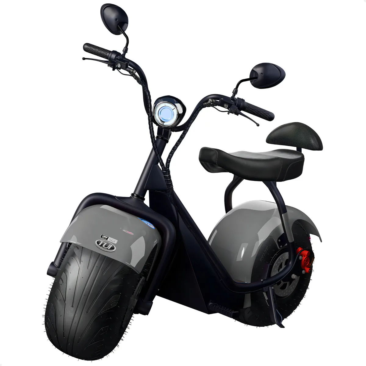 Scooter Elétrica 1000w Tui 2 Lugares Autonomia 60km Sem Cnh Cor Cinza-escuro