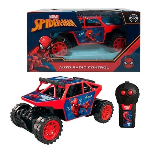 Auto Jeep Spiderman Radio Control Superhéroes Color Rojo Personaje POWER SPEED